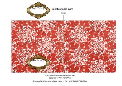 Christmas Bells Plain 5in Cut and Fold Card