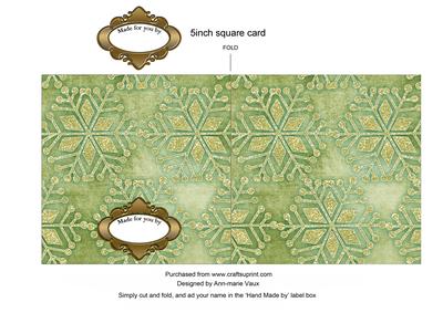 Christmas Lantern Green Plain 5in Cut and Fold Card