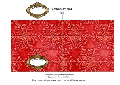 Christmas Lantern Red Plain 5in Cut and Fold Card