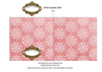 Pink Church Plain 5in Cut and Fold Card