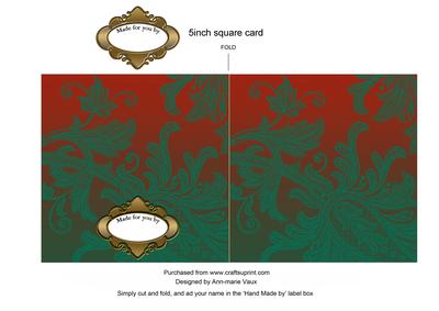 Red Robin Dark Plain 5in Cut and Fold Card