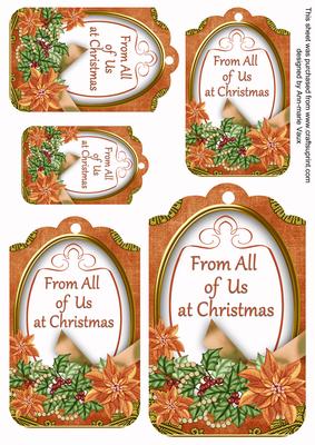 Borange Poinsettia from All of Us Sentiment Tag Sheet