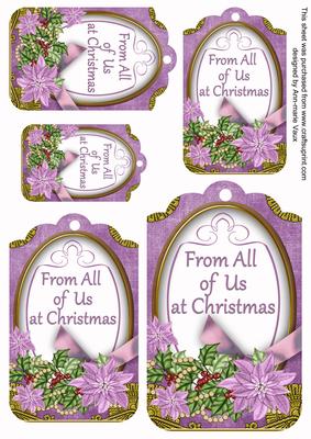 Lilac Poinsettia from All of Us Sentiment Tag Sheet