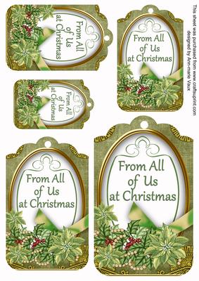 Olive Poinsettia from All of Us Sentiment Tag Sheet