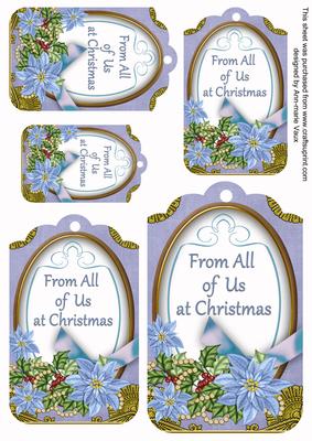 Pale Blue Poinsettia from All of Us Sentiment Tag Sheet