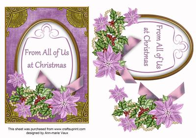 Lilac Poinsettia from All of Us Oval 7x5in Step by Step