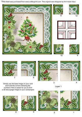 Elegant Tree Green 5in All 4 Corner Stacker