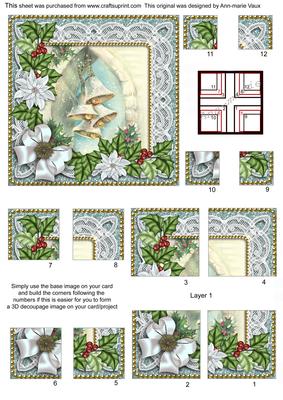 Snowbells Ice Poinsettia 5in All 4 Corner Stacker