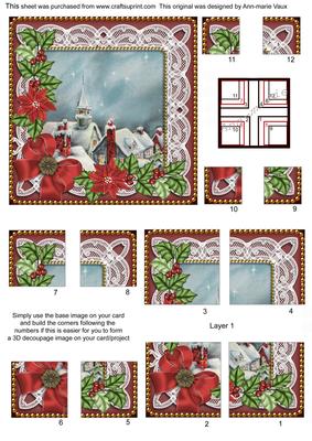 Rooftops Red Poinsettia 5in All 4 Corner Stacker