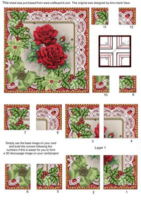 Christmas Roses Green Poinsettia 5in All 4 Corner Stacker