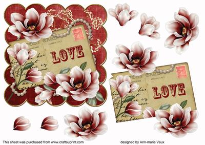 Red Magnolia Love 6in Scallop Step by Step