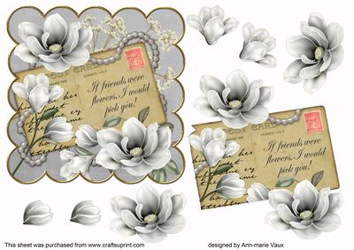 Silver Magnolia If Friends Were -  6in Scallop Step by Step