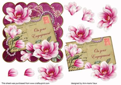 Cerise Magnolia Your Engagement 6in Scallop Step by Step