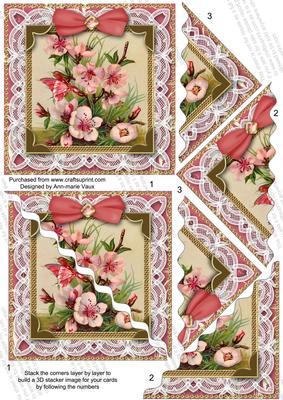 Lace Blossom Butterfly 5in Scallop Triangle Corner Stacker