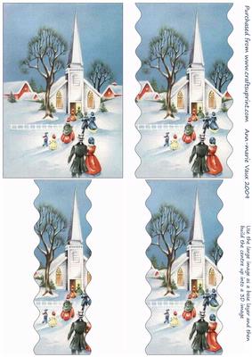Going to Christmas Church Wavy Centre Stacker