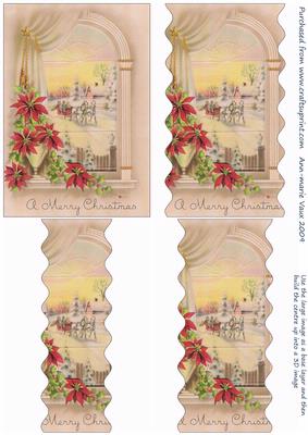 Christmas Poinsettia Window Wavy Centre Stacker