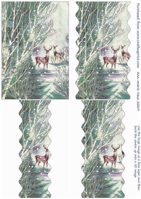 Christmas Woodland Reindeer Wavy Centre Stacker
