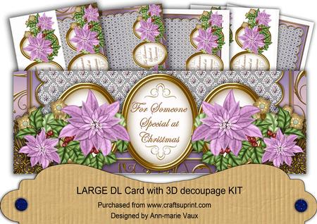Lilac Poinsettia Someone Special Large Dl Card Kit