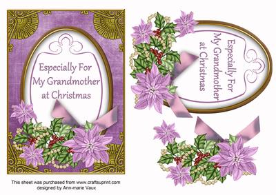 Lilac Poinsettia My Grandmother Oval 7x5in Step by Step