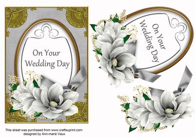 Silver Magnolia Your Wedding Day Oval 7x5in Step by Step