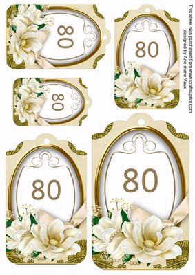Cream Magnolia 80 Sentiment Tag Sheet