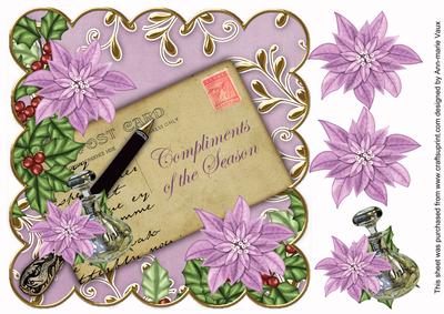 Lilac Poinsettia Compliments of Season 8in Step by Step