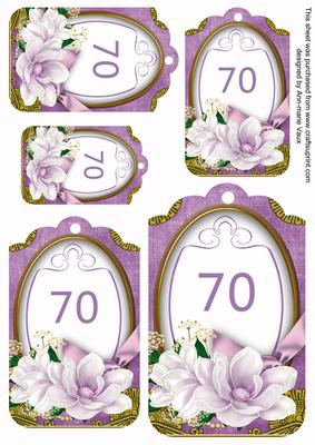 Lilac Magnolia 70 Sentiment Tag Sheet