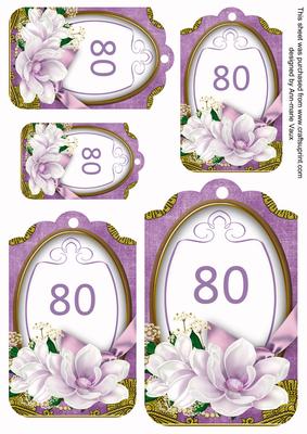Lilac Magnolia 80 Sentiment Tag Sheet