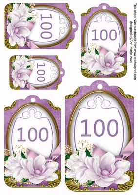 Lilac Magnolia 100 Sentiment Tag Sheet