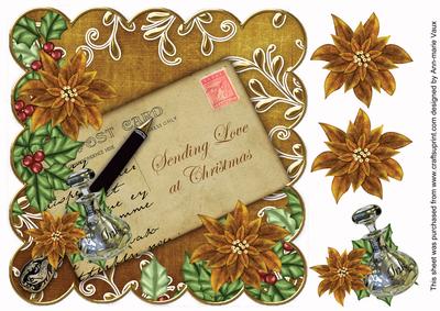 Gold Poinsettia Sending Love 8in Step by Step