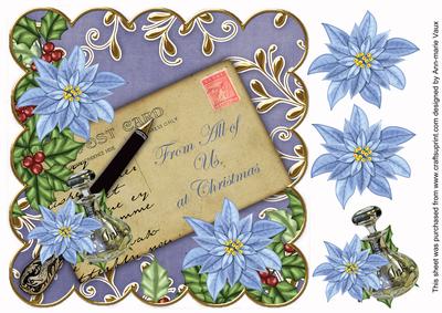 Blue Poinsettia from All of Us 8in Scallop Step by Step