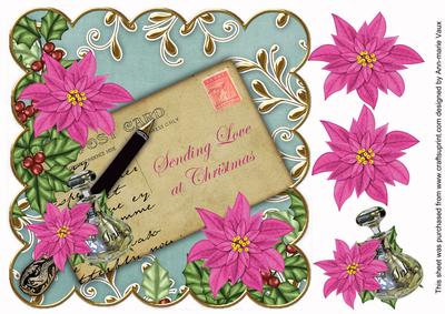 Cerise Poinsettia T Sending Love 8in Scallop Step by Step