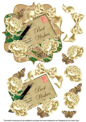 Cream Rose Best Wishes Bracket Step by Step