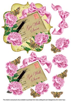 Pink Rose Lemon Get Well Soon Bracket Step by Step