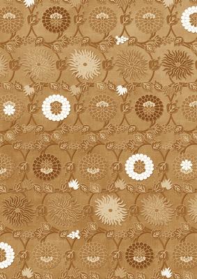 Vintage Tea Oriental Flowers A4 Backing Paper