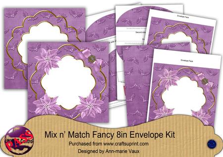 Lilac Poinsettia Holly Fancy 8in Envelope Kit