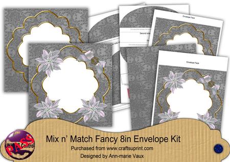 Silver Poinsettia Fancy 8in Envelope Kit