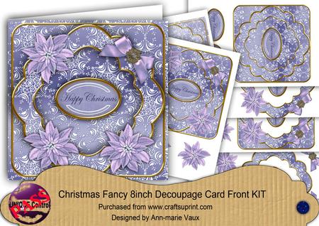 Pblue Poinsettia Happy Christmas Fancy 8in Cf Kit
