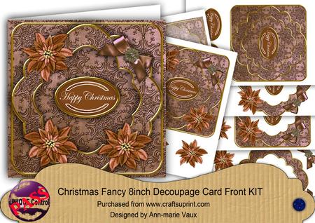 Bronze Poinsettia Happy Christmas Fancy 8in Cf Kit
