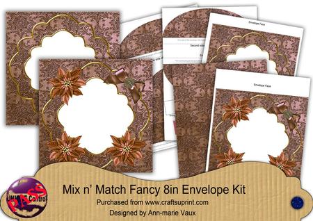 Bronze Poinsettia Fancy 8in Envelope Kit