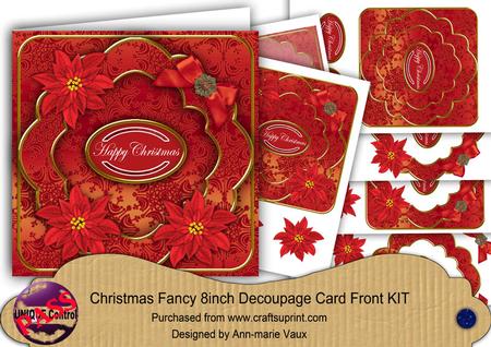 Red Poinsettia Happy Christmas Fancy 8in Cf Kit