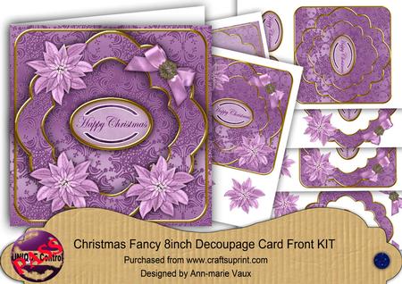 Lilac Poinsettia Flake Happy Christmas Fancy 8in Cf Kit