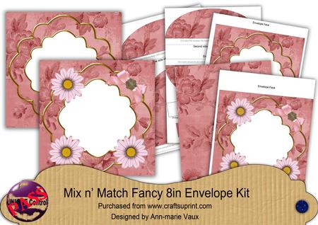 Pink Daisy Happy Birthday Fancy 8in Envelope Kit