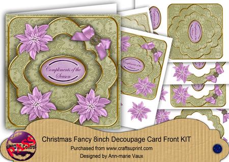 Lilac Poinsettia O Compliments Fancy 8in Decoupage Cf Kit