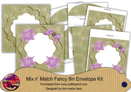 Lilac Poinsettia Olive Fancy 8in Envelope Kit