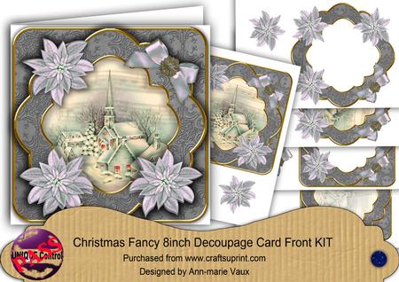 Silver Village Church Fancy 8in Decoupage Cf Kit