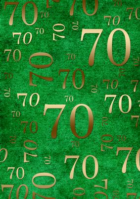 Dark Green Gold 70 Birthday A4 Backing Paper