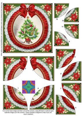 Elegant Tree Ruffle 5in Quad Round Corner Stacker