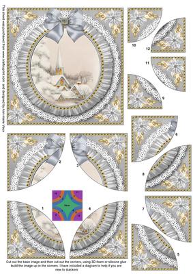 Ice Church Ruffle 5in Quad Round Corner Stacker