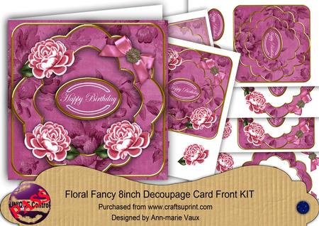 Cerise Rose Happy Birthday Fancy 8in Decoupage Cf Kit